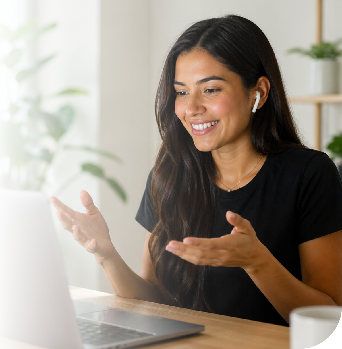Student learning English online with Fluency Hub