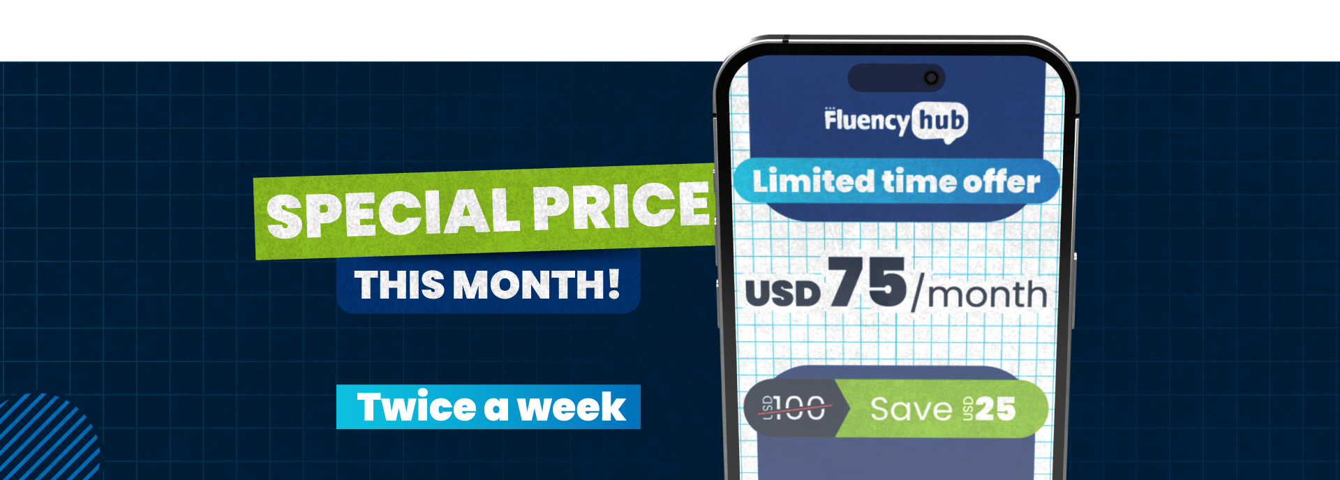 Special price this month — $75/month, save $50