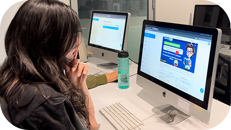 Student learning visually